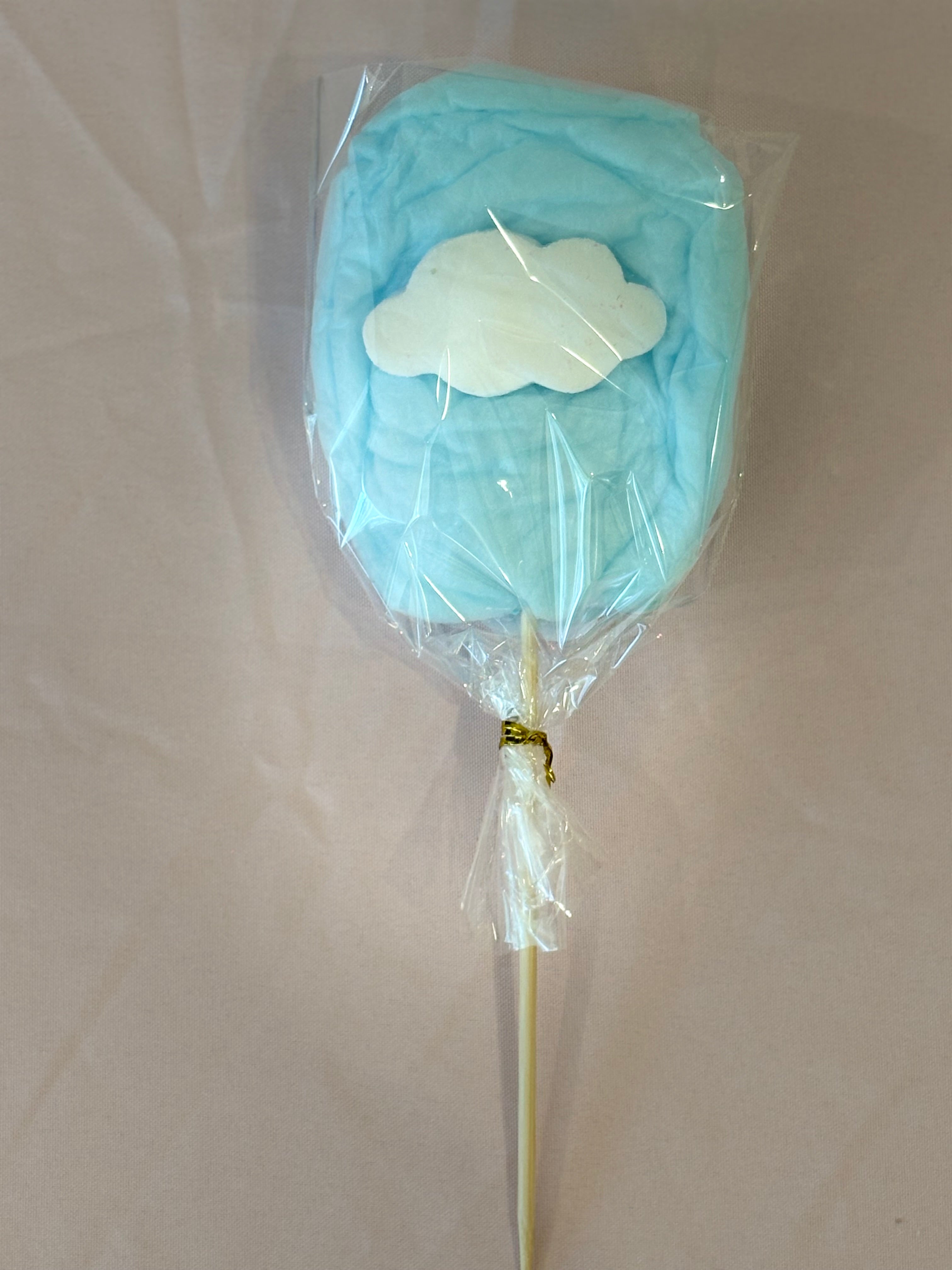 Blue Sky Cloud Cotton Candy on a Stick