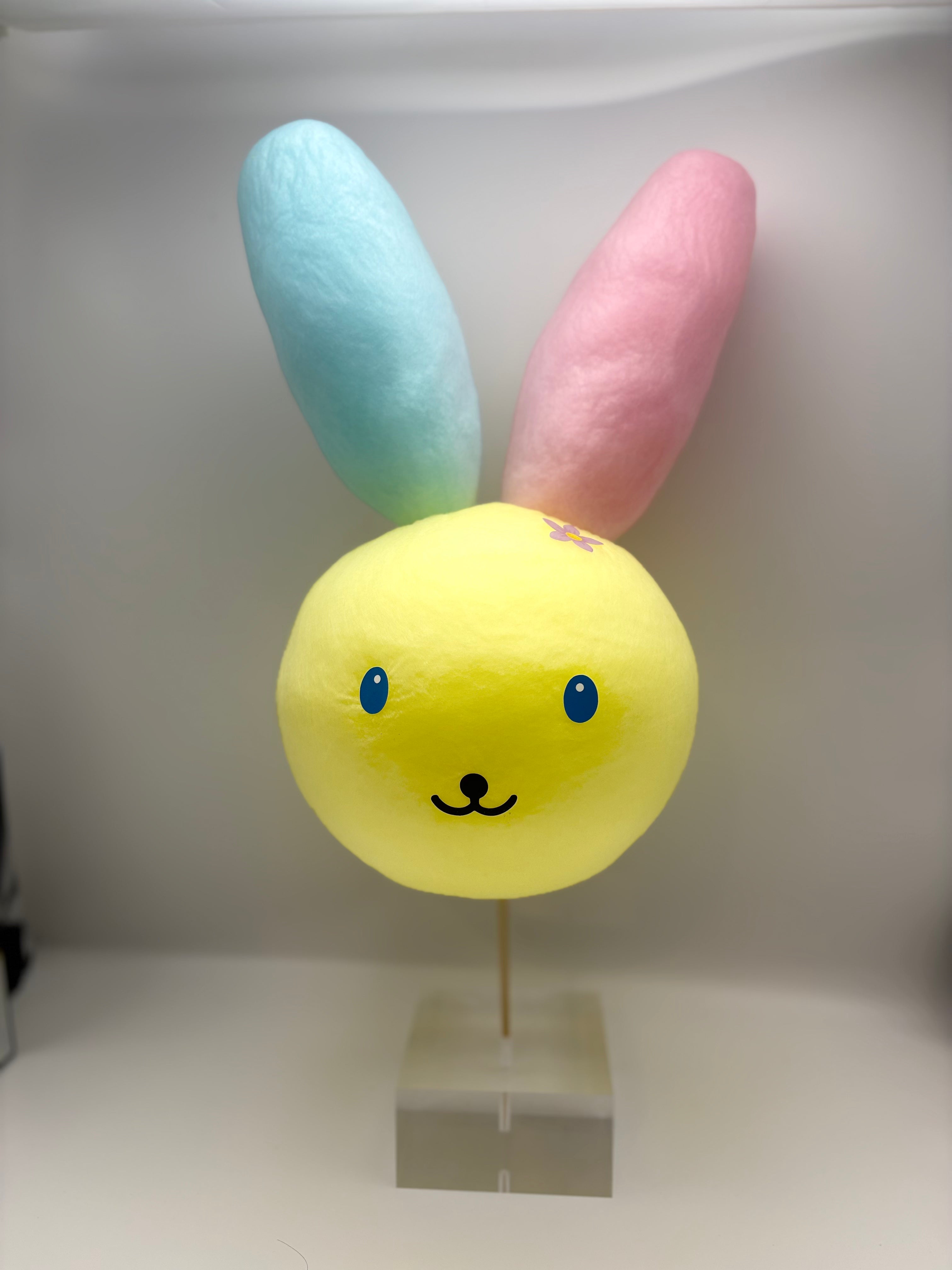 Colorful Long-Eared Bunny Cotton Candy